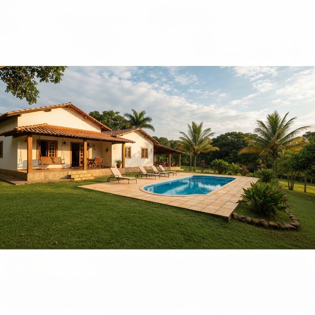 Casa de campo com piscina