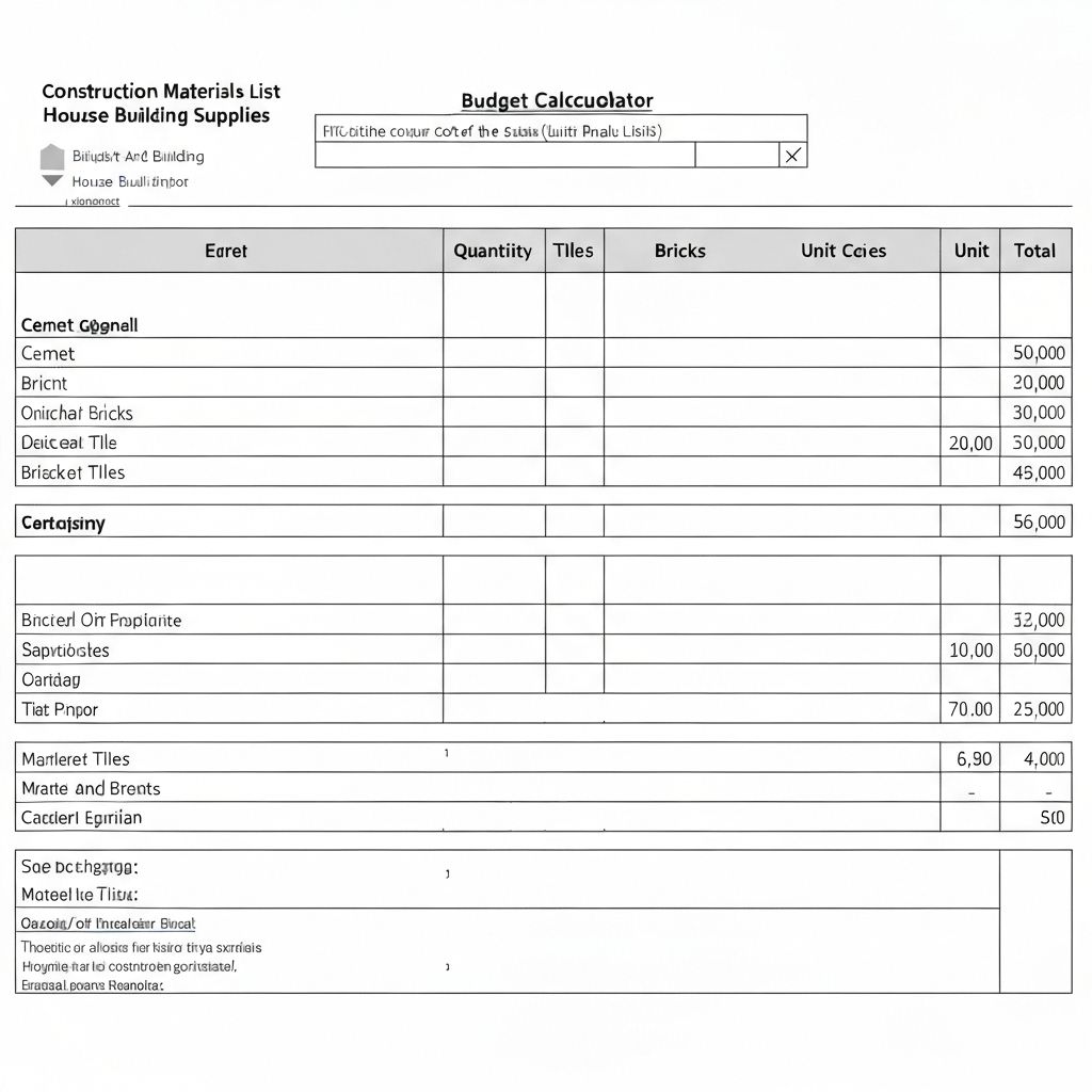 Lista de Materiais e Custos